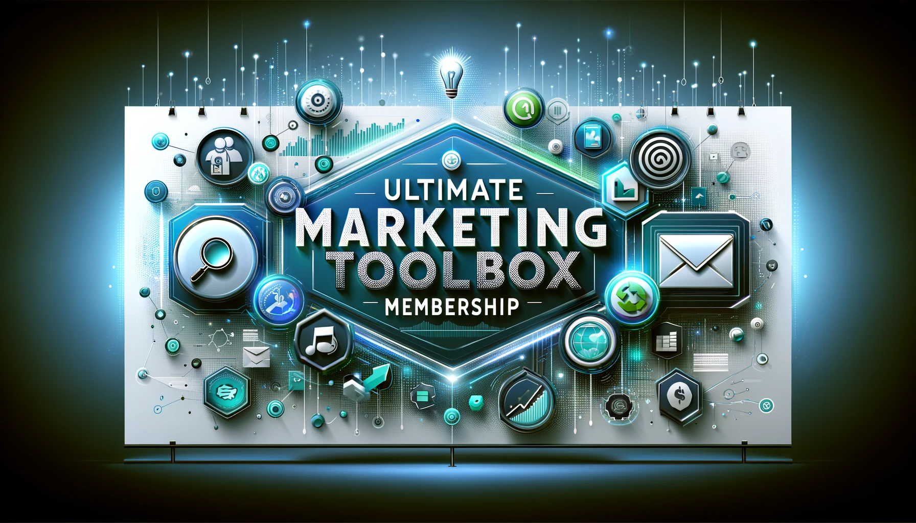 DALL·E 2024-01-01 18.13.13 - A professional and visually appealing banner for the Ultimate Marketing Toolbox Membership. The banner features a modern, digital look with a color