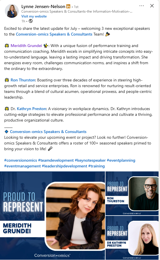 Meridith Grundei signs with Conversion-omics